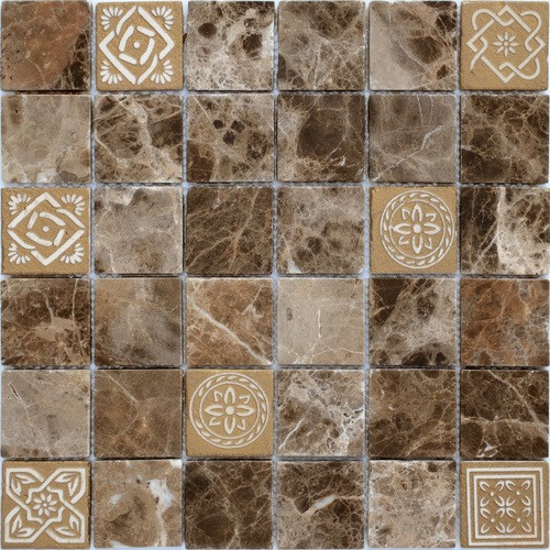 Мозаика LeeDo: Art Emperador Dark матовая 48х48х8 мм