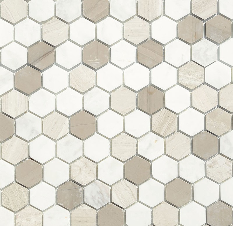 Мозаика LeeDo: Pietrine Hexagonal - Pietra Mix 3 матовая 18х30х6 мм