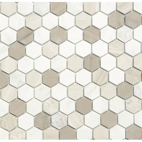 Мозаика LeeDo: Pietrine Hexagonal - Pietra Mix 3 матовая 18х30х6 мм