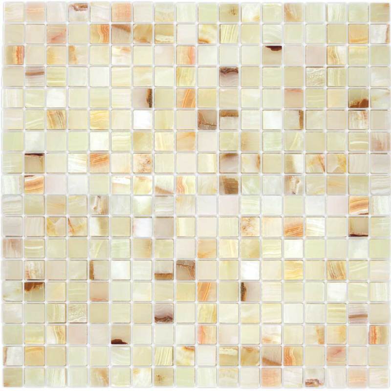 Мозаика LeeDo - Caramelle: Pietrine - Onice Jade Bianco полированная 15x15x7 мм